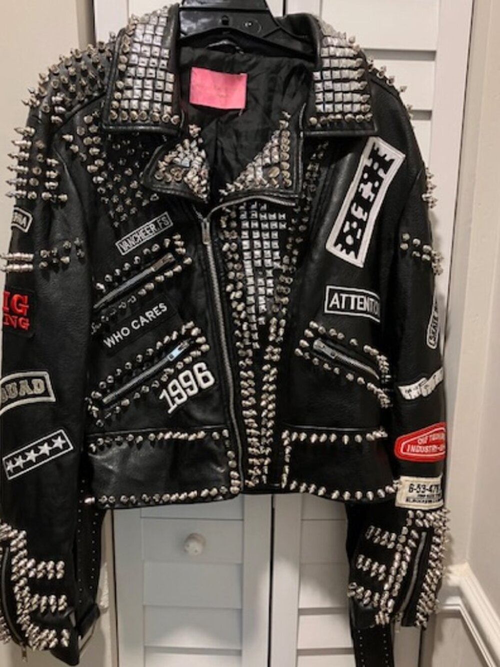 Azalea Wang Spiked Faux Leather Jacket Size XL